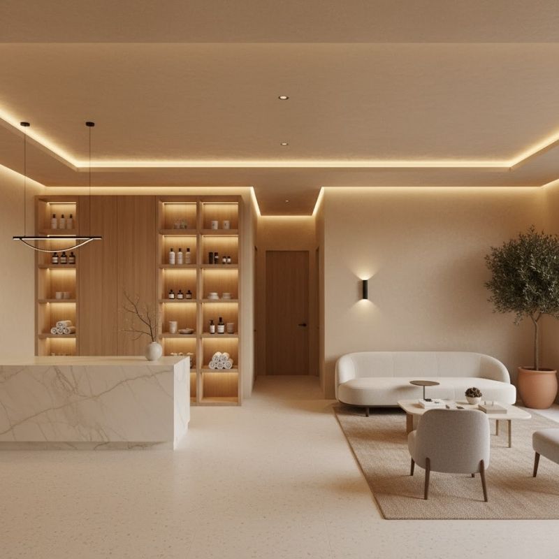 Thiết kế spa tối giản