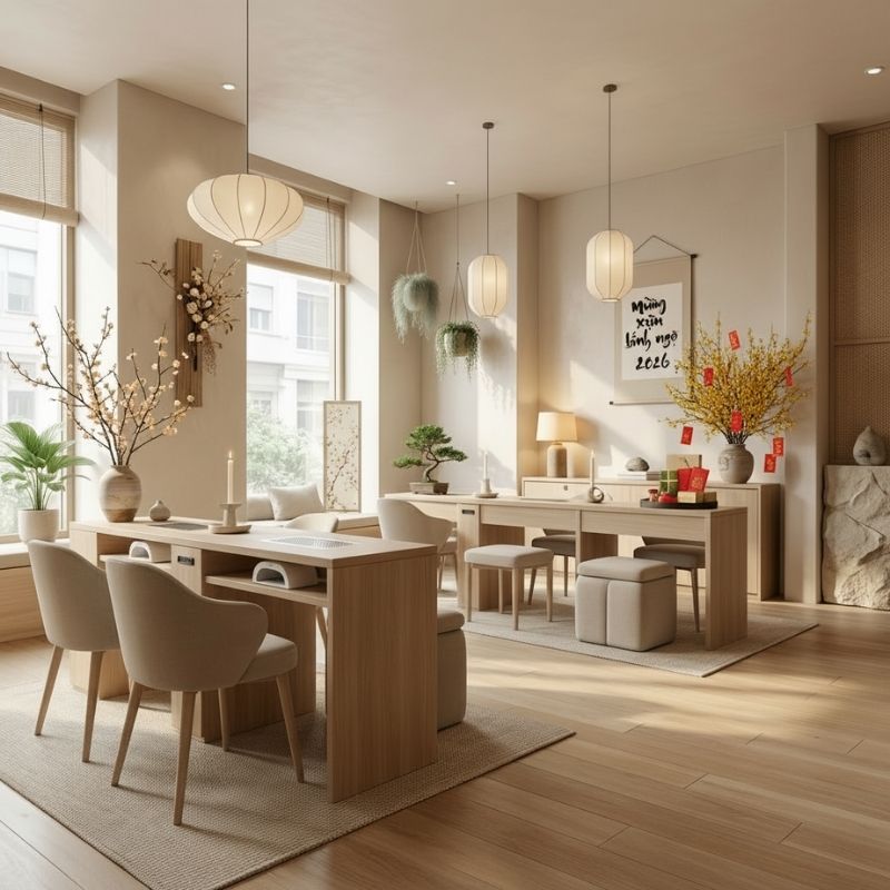 Phong cách spa nail kết hợp thiên nhiên