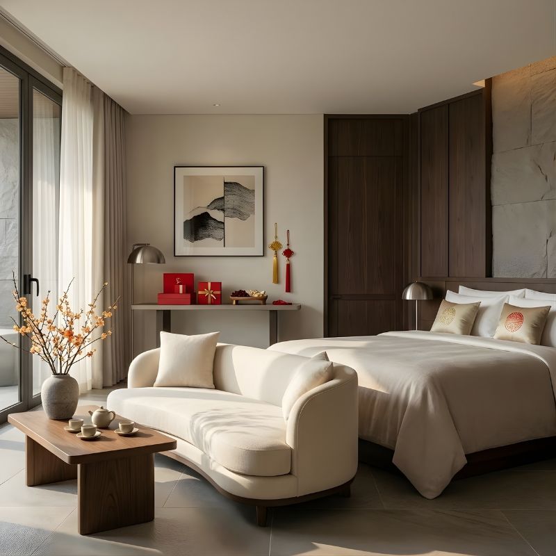 Phòng Ngủ Bungalow Cao Cấp – Trái Tim Của Trải Nghiệm Tết