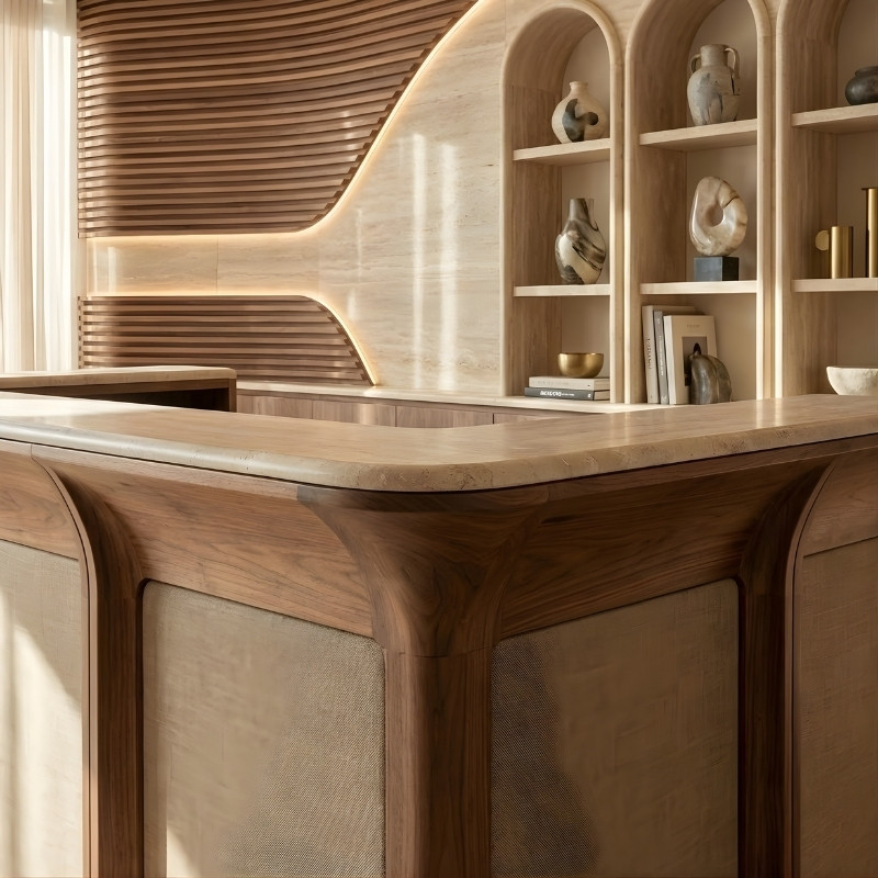 9 Xu Hướng Nội Thất Trong Thiết Kế Khách Sạn Cao Cấp 2026 4 Xu Hướng 3 – Vật Liệu Nội Thất Cao Cấp Và Bền Vững