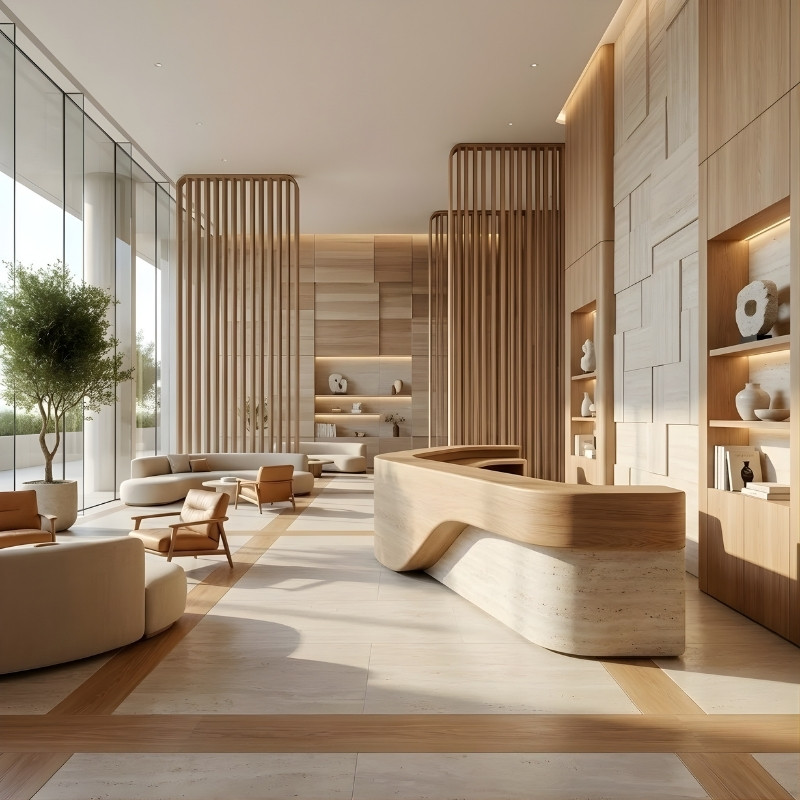 9 Xu Hướng Nội Thất Trong Thiết Kế Khách Sạn Cao Cấp 2026 5 Xu Hướng 4 – Thiết Kế Không Gian Mở, Kết Nối Thiên Nhiên