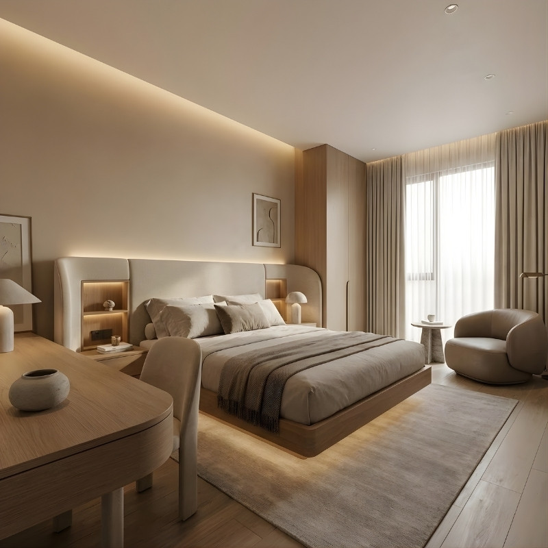 9 Xu Hướng Nội Thất Trong Thiết Kế Khách Sạn Cao Cấp 2026 8 Xu Hướng 7 – Thiết Kế Phòng Nghỉ Khách Sạn Cao Cấp Chuẩn Nghỉ Dưỡng