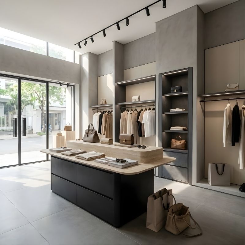 Mẫu 4 – Thiết Kế Shop Thời Trang High–End Contemporary