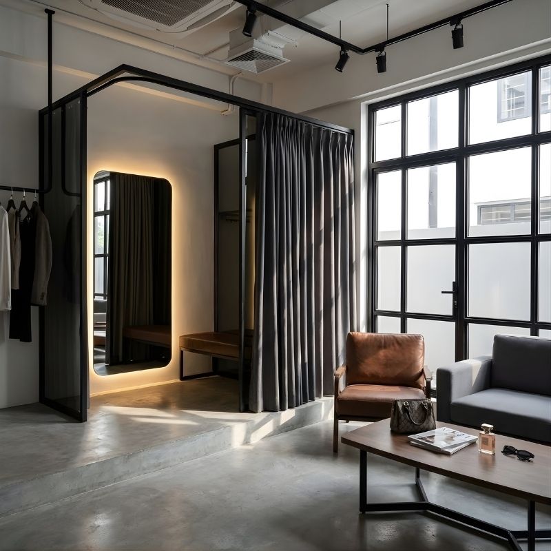 Mẫu 7 – Thiết Kế Shop Thời Trang Industrial Luxury
