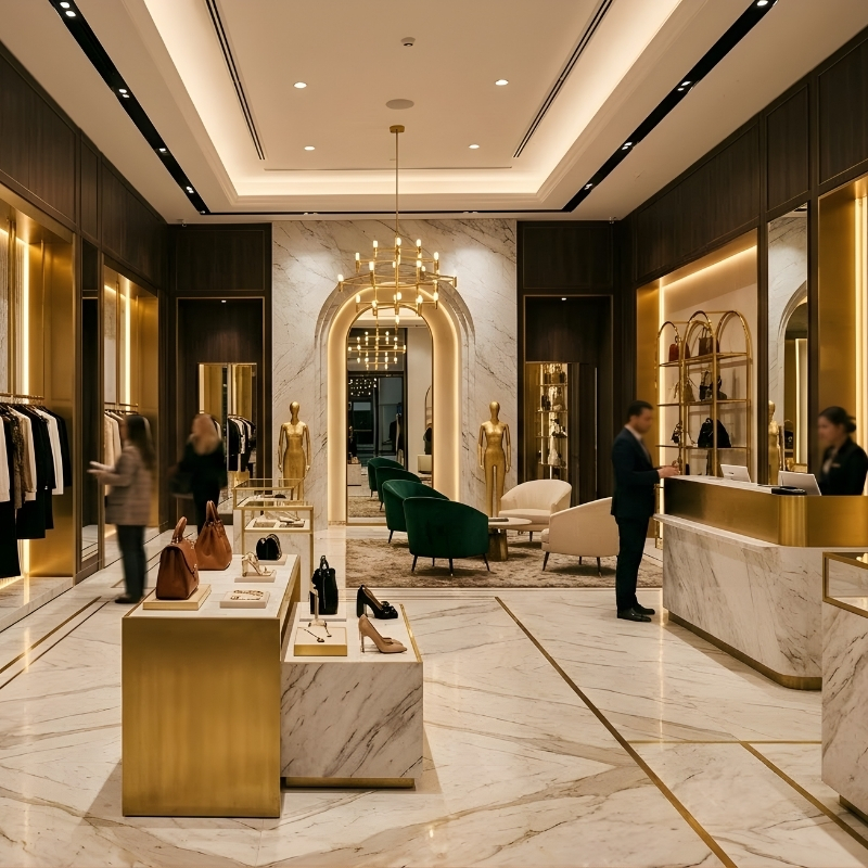 Thiết Kế Cửa Hàng Luxury Sang Trọng
