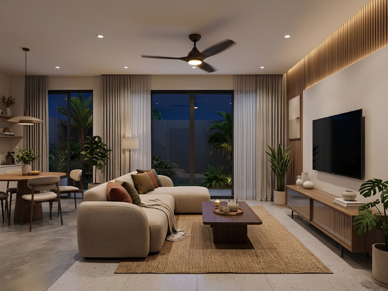 Ý Tưởng 3_ Thiết Kế Trần Cao Hoặc Mở Mái Lấy Sáng